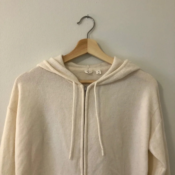 3/$25 ❥ GAP Wool Blend Off-White Zip-Up Hooded Sweater Size Small Cabincore Y2K - Picture 6 of 9